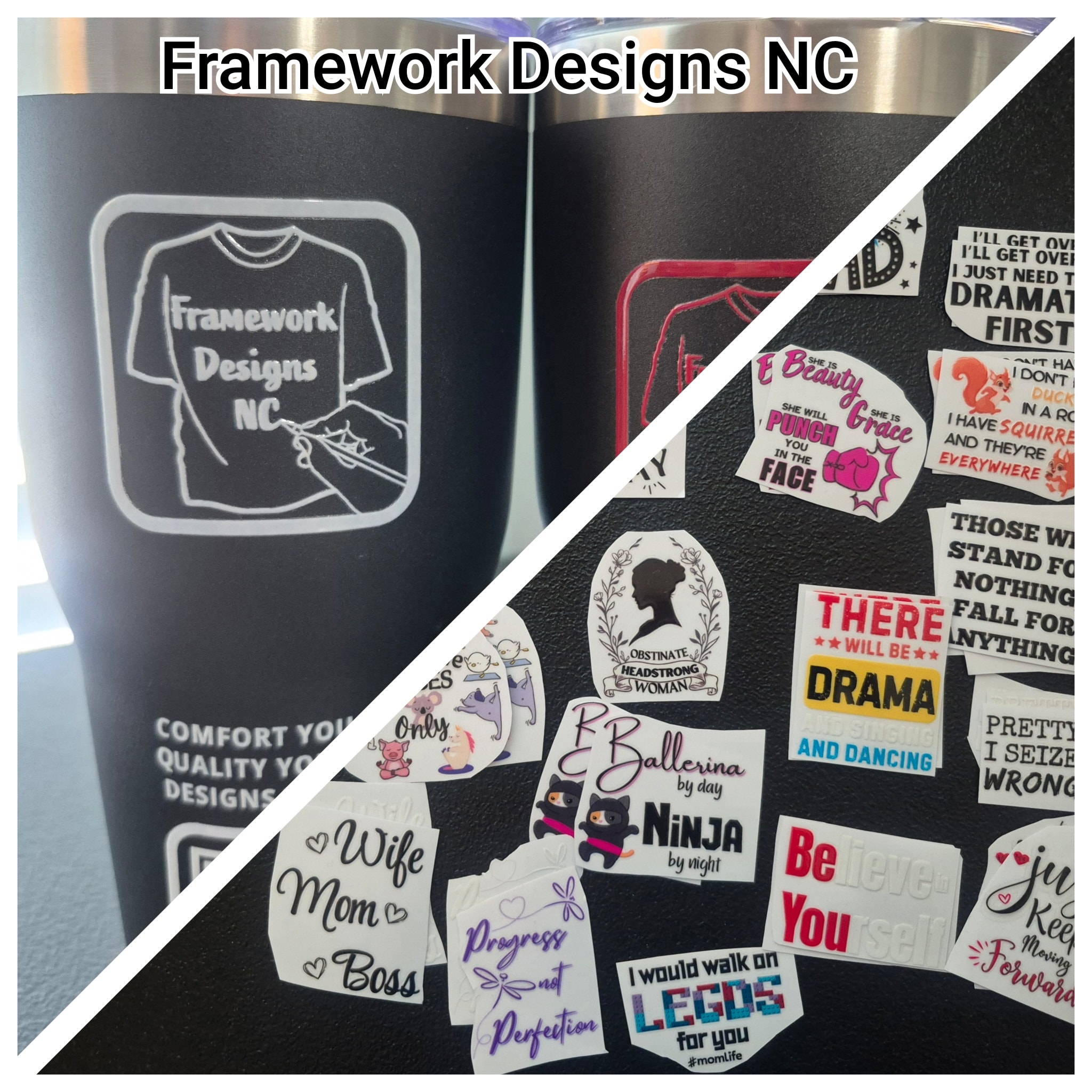 Stainless steel drink cups and stickers!